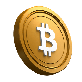 Moneta Bitcoin BTC angolata come elemento grafico nella hero section