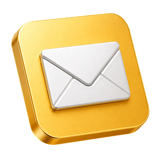 Componente decorativo con icona 3D di una busta email sulla pagina online di contatto